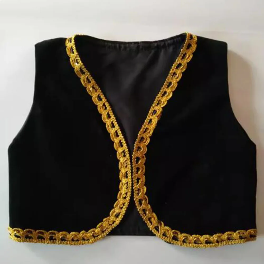 Male Ballet Dance Vest Red Or Blue Or Black Prince Embroidered Ballet Vest Stage Performance Costume