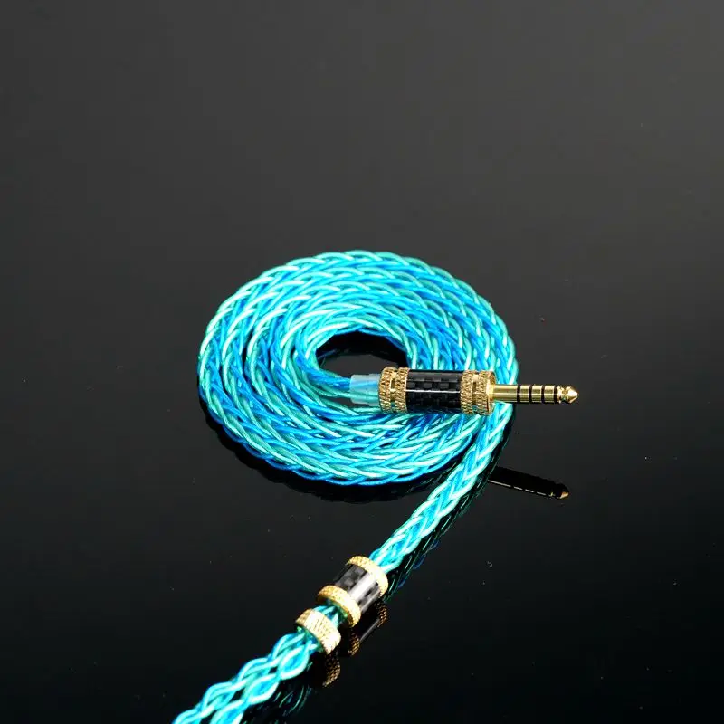 XINHS S33 8-core 7NOCC Berlapis Emas, Berlapis Perak, Kabel Earphone HIFI Paladium