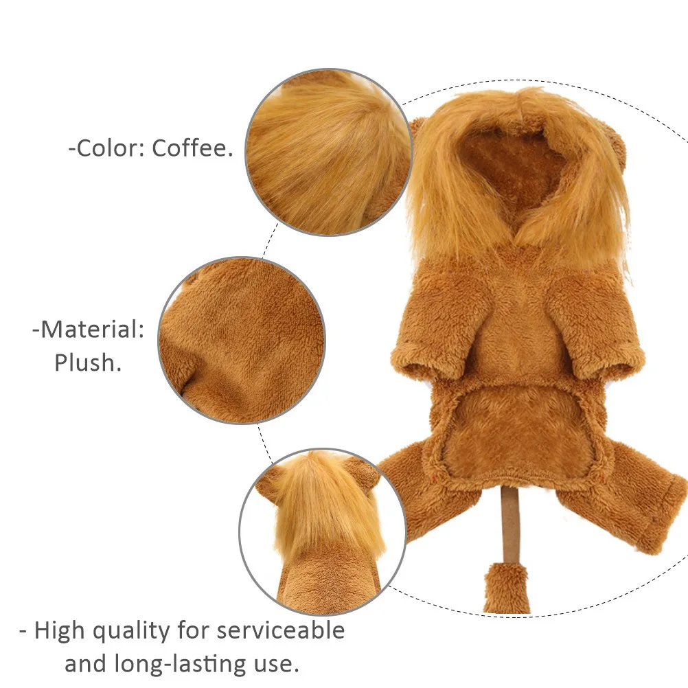 

Funny Lion Design Dog Clothes Cosplay Costume Unique Pet Dog Warm Costume For Halloween Party Lovely Pet Party Clothes