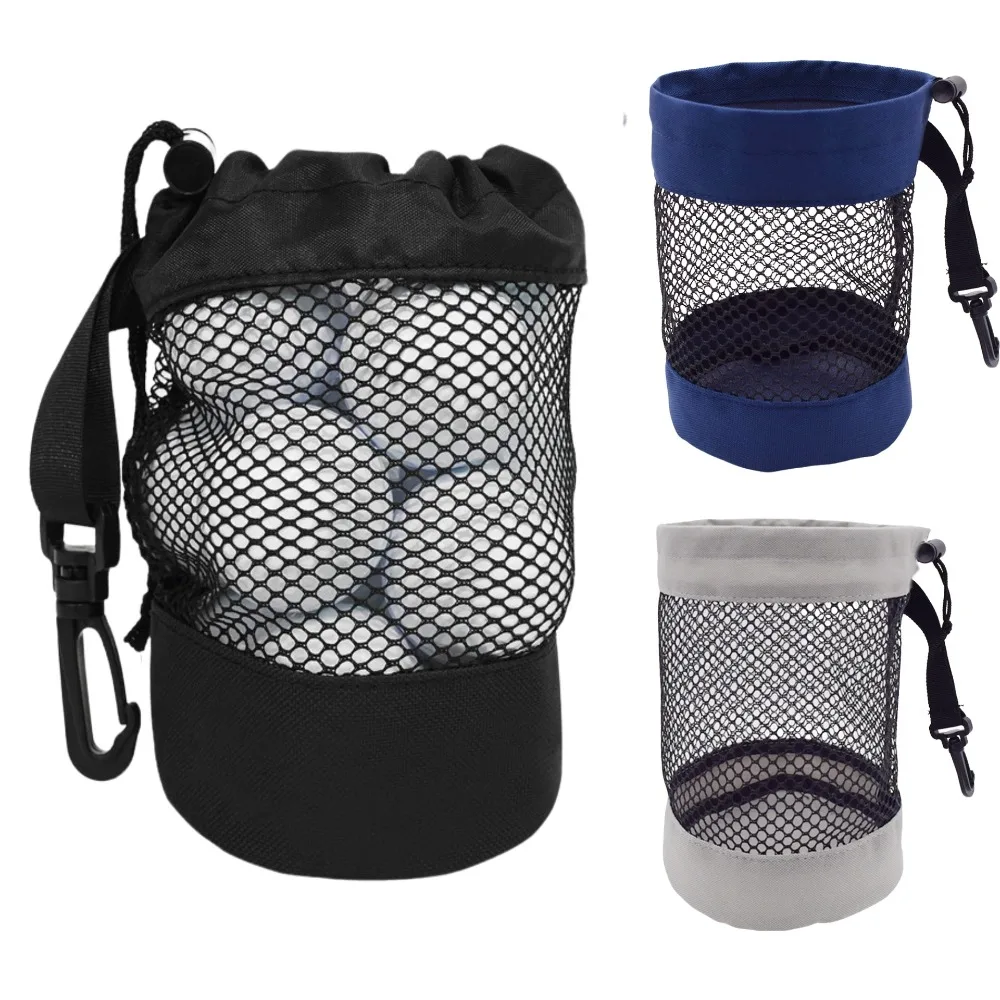 Single-sided Drawstring Mesh Storage Bag, Portable Golf Tennis Carry Pouch, Lightweight Sports Training Accessory