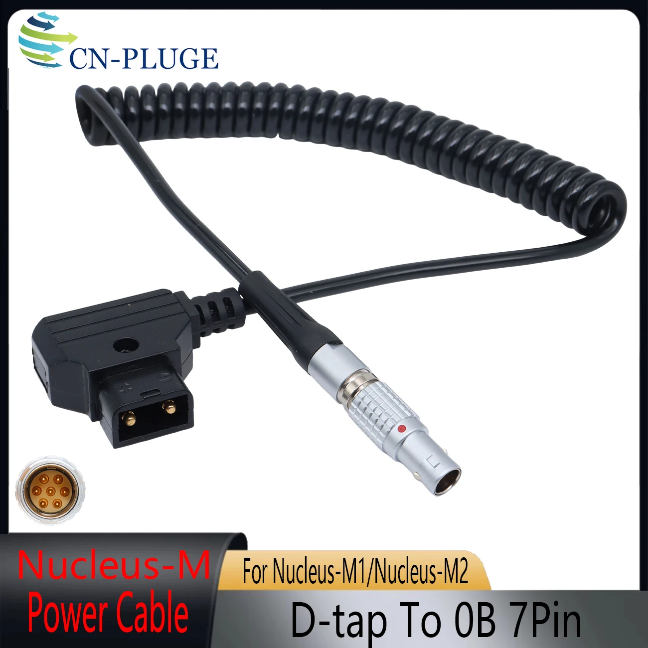 D-Tap to0B 7 Pin Power Spring Cable for Tilta Nucleus-M Nucleus-M2 Wireless Follow Focus Motor Photography Power Supply Cord