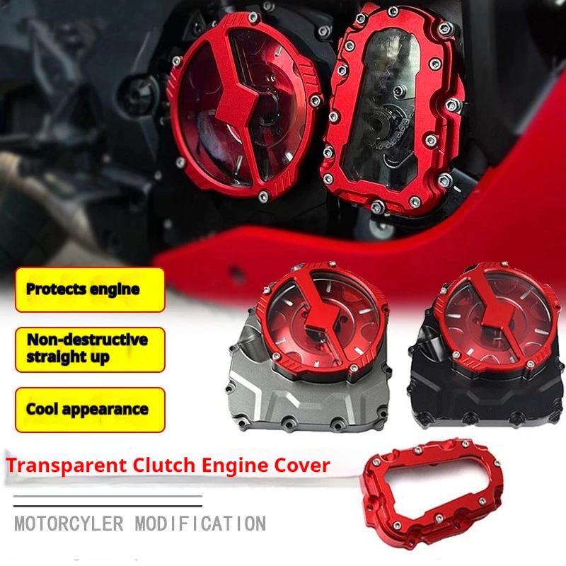 Transparent Engine Clutch Side Cover Decorative Protector Mod Parts For QJMOTOR Race600 Benelli TNT600 SRK600 Motorcycle