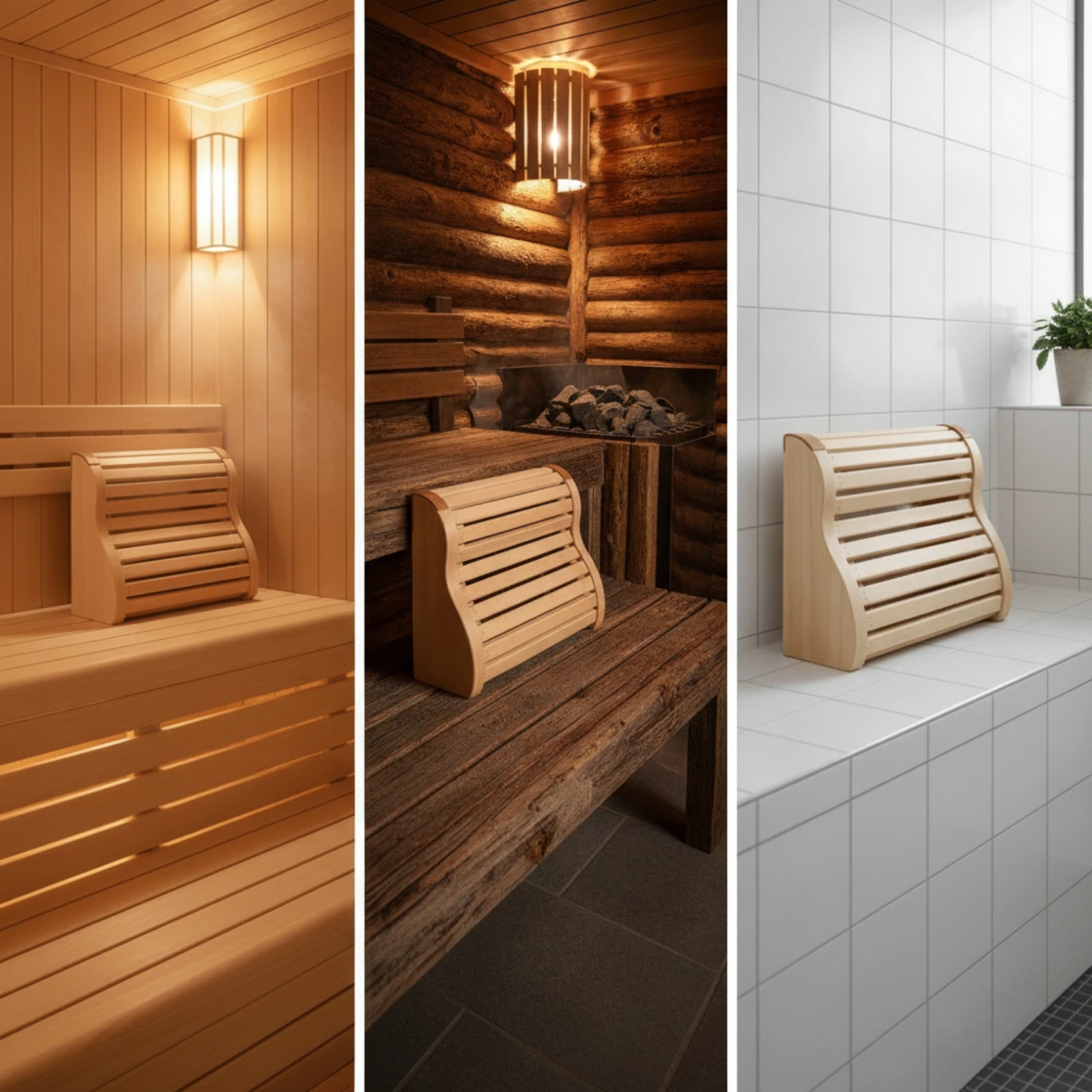 Wooden Headrest with Curved Supports Ergonomic Sauna Headrest Sauna Backrest Natural Furniture Long-Lasting for Steam Room
