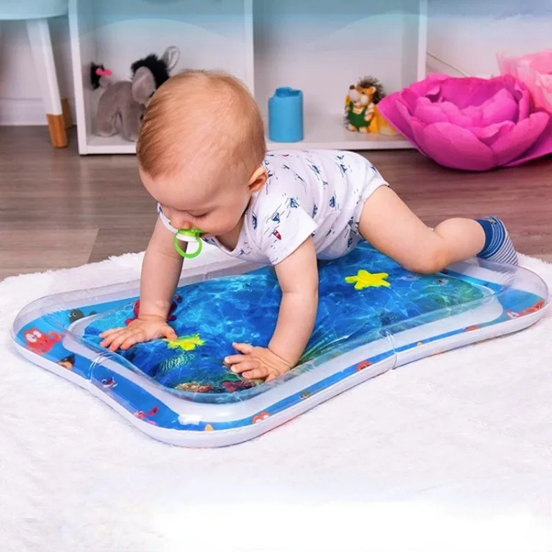 Inflatable Baby Crawling Mat Summer Cooling Water Sensory Play Bed Pet Pat Play Ocean Fish Water Cushion Cat Dog Interactive Toy