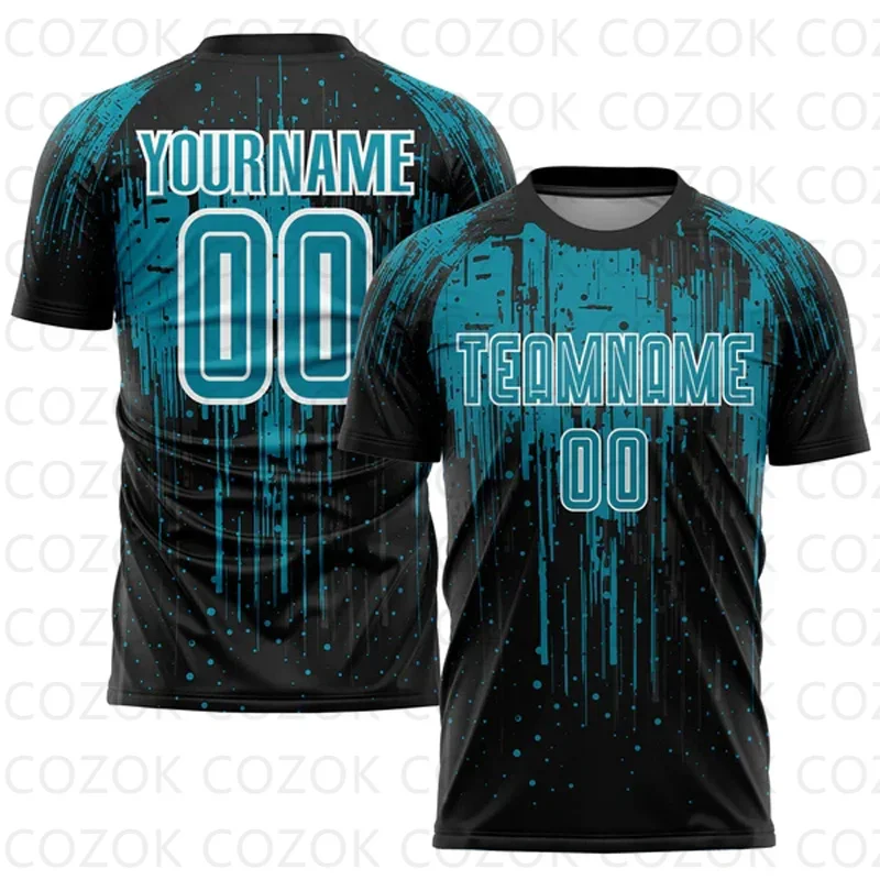 Customized Black Red Football Jerseys for Men Unisex Football Short Sleeves Athletic Tee Shirts image 6