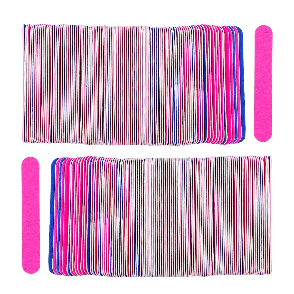 600Pcs Portable Disposable Nail File Double Sided Wood Sandpaper Files For Natural/False Nails Manicure Salon DIY Nail Art Tools