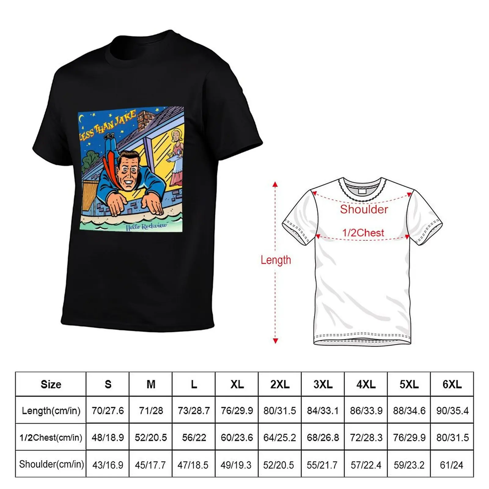 Weniger als Jake Hallo Rockview T-Shirt T-Shirts für Männer grafisches lustiges T-Shirt für Männer