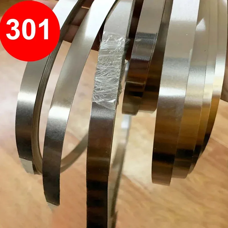 Flexible 301 Stainless Strip 1 Meter Long 0.1-1mm Thin Foil 5-50mm Wide Material