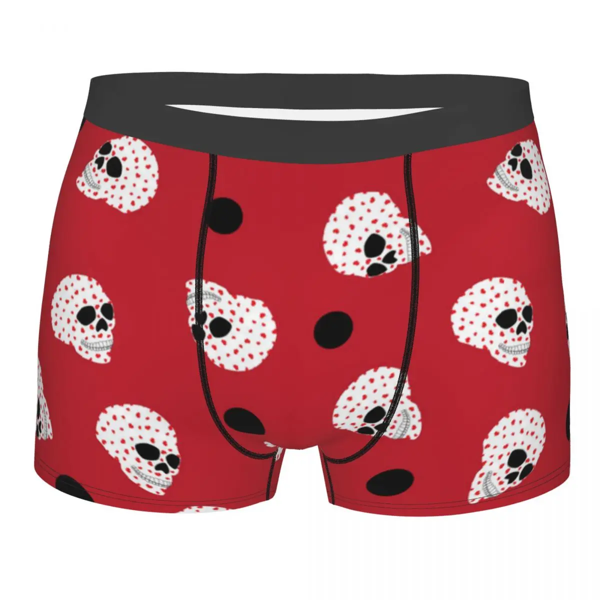 Boxer Men Shorts Underwear Male Skull In Hearts And Spots Boxershorts Panties Underpants Man Sexy