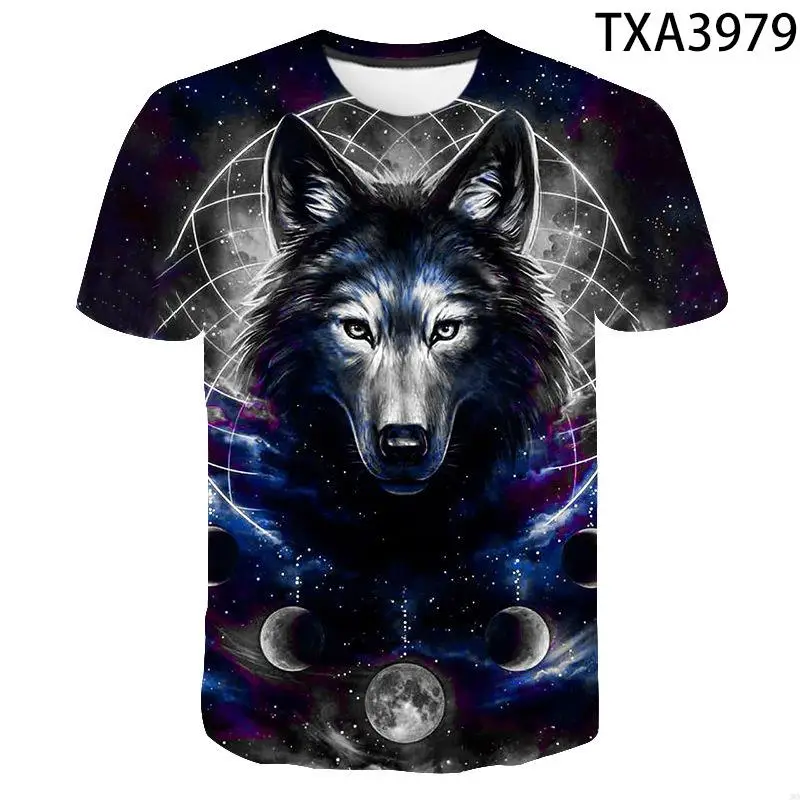 New Summer Animal Lion Wolf Cat 3D T Shirt Men Women Children Casual Fashion Streetwear Boy Girl Kids Printed T-shirt Tops Tee