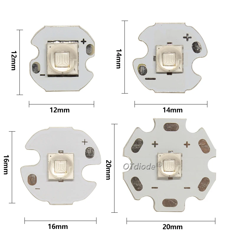 LG 5050 XML 10W 65mil UV Purple 385NM 395NM 400nm Led Emitter Lamp Flashlight Part 3-3.8V 2800mA On 16MM 20MM PCB Board