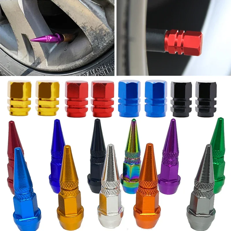 

Car Tire Valve Stems Cap Aluminium Car Dustproof Caps Motorcycle Bullet Wheel Tire Valve Caps Auto Styling Exterior Accessories