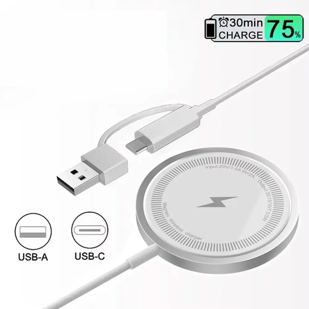 Carregador Magnético Sem Fio: Estação de Carregamento Rápido para iPhone 17~12 Pro Max, AirPods 3 Pro 4, e Samsung Xiaomi - Base de Carregamento