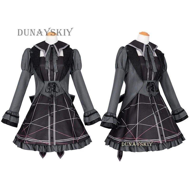 Project Sekai Asahina Mafuyu Yoisaki Oke Ade Cosplay Costume pour filles, perruque de jeu Anime, robe Lolita, ensemble noir, fête d'Halloween