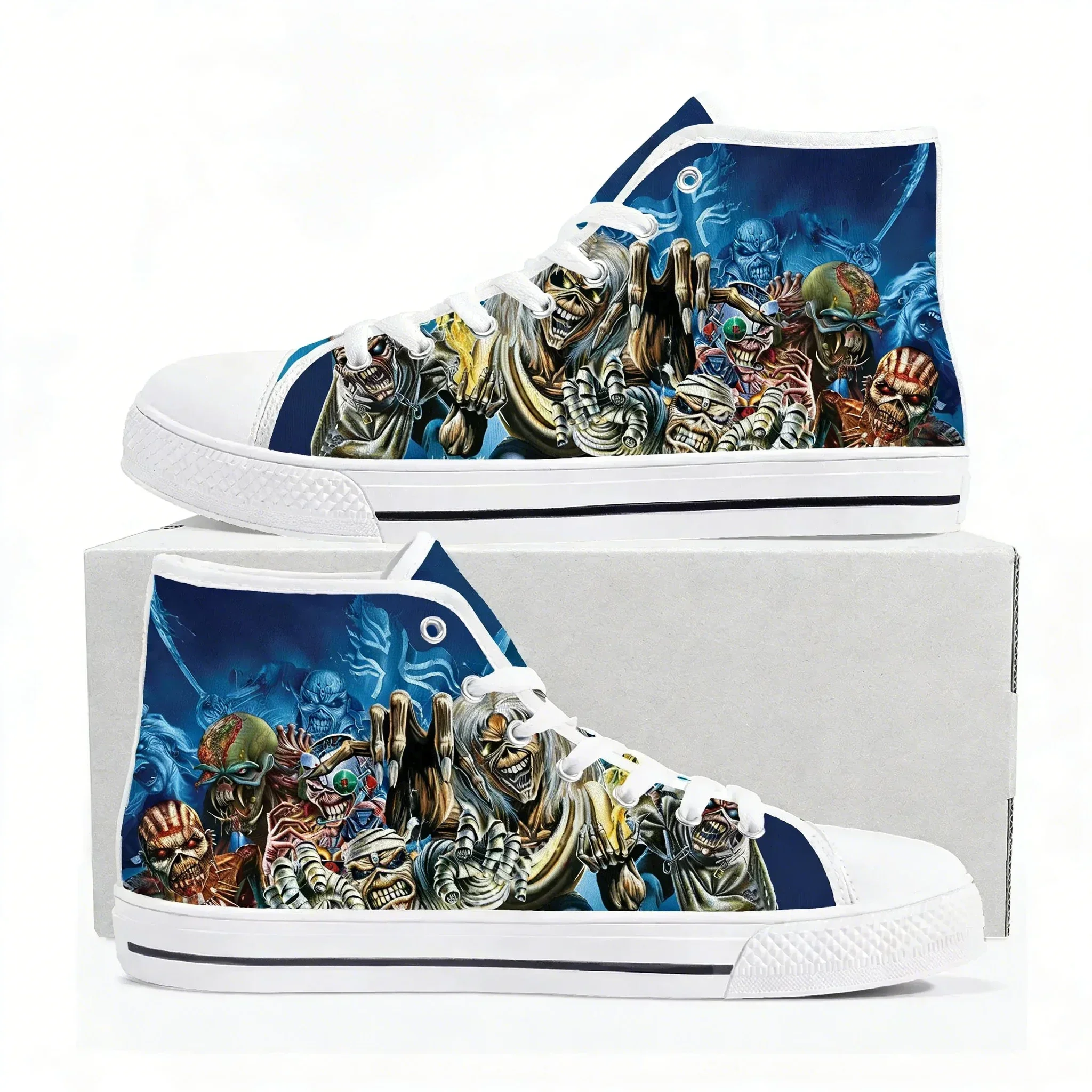 M-Maidens H-Heavy M-Metal Rock Band Singer Music Iron High Top Sneakers Mens Womens Canvas Sneaker Custom Made Shoes