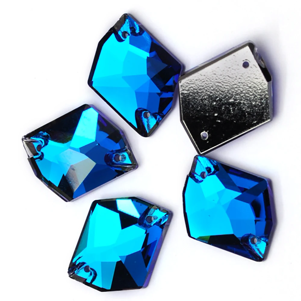 20 Stück gemischte Formen und Farben, aufnähbare Strasssteine, Rivoli Drop Navette Galactic Cosmic Strass, flache Rückseite, Kristall für Kleidung und Kleider – Detail 13