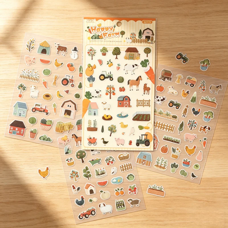 Waterproof PET Life Scene Decals for Journals, Scrapbook & Planner Decor, Sticker Sheets for Kids’ DIY Craft Projects