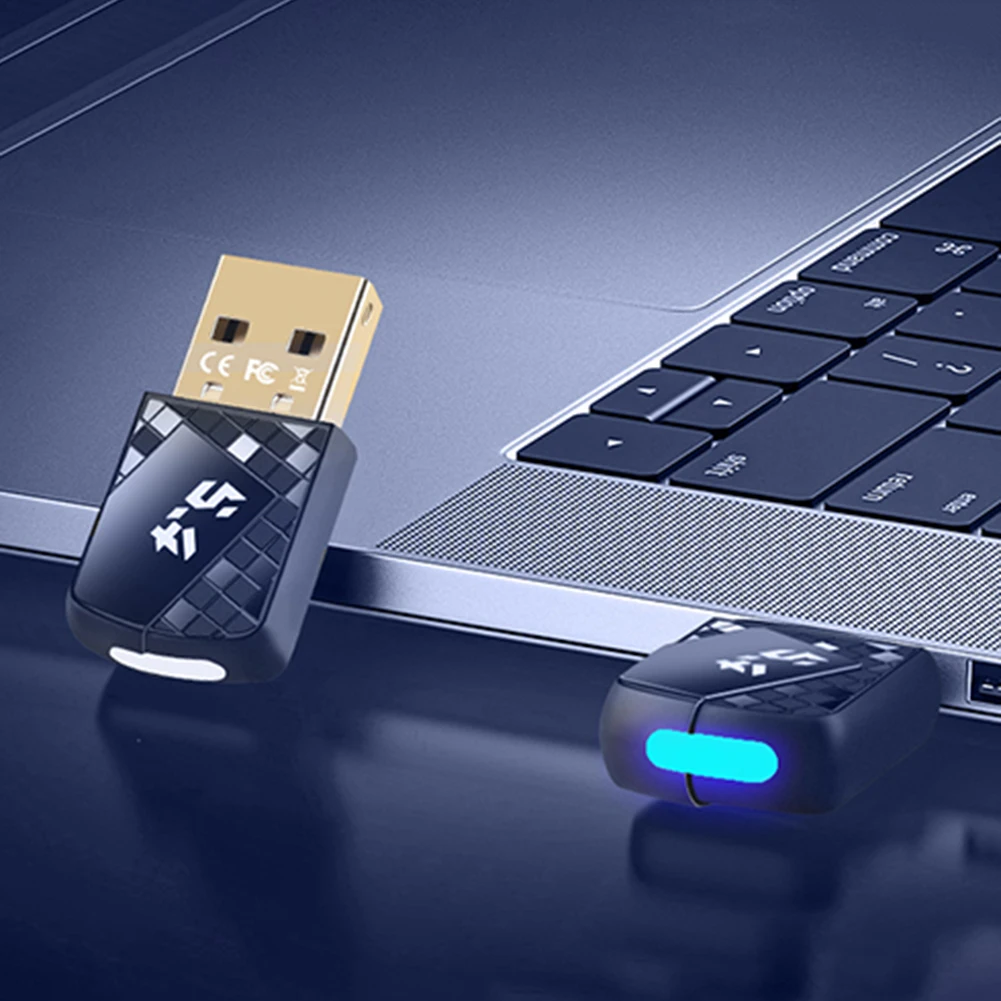 USB Bluetooth-совместимый адаптер 5.4 Dongle Bluetooth-совместимый аудиоприемник для ПК Динамик Беспроводная мышь Клавиатура