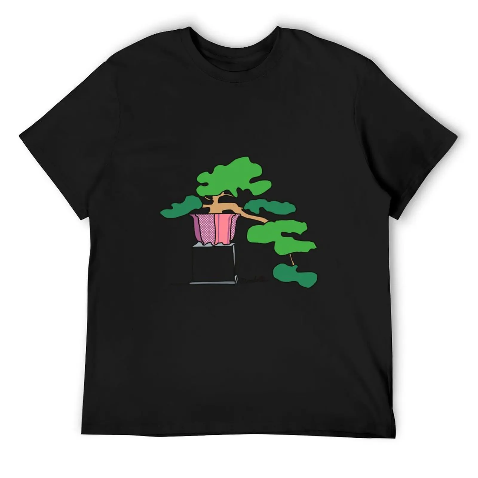 

Bonsai in pink pot T-Shirt blue archive cute clothes topping funny costumes mens big and tall t shirts
