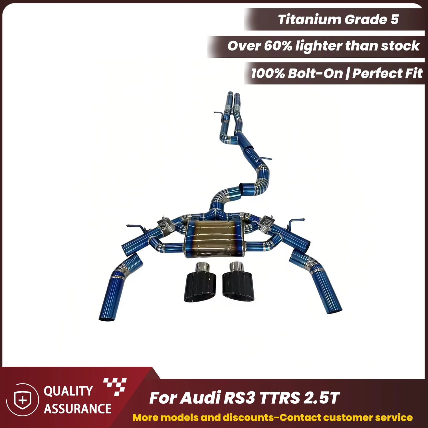 

ECCF Valvetronic Titanium Catback Exhaust For Audi RS3 TTRS 2.5T Aggressive Exhaust Sound Performance Upgrade Easy Installation