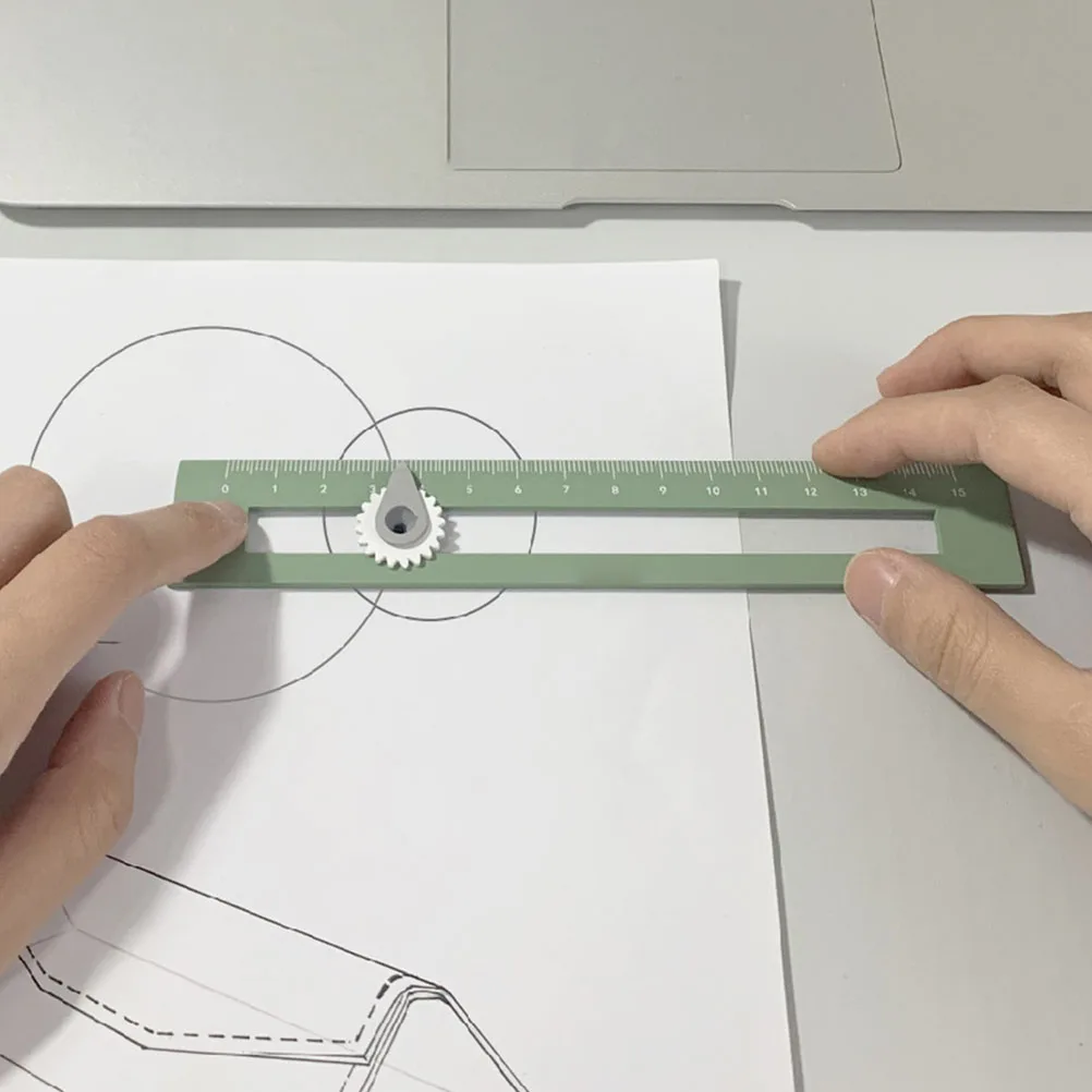 

2Pcs Plastic Compass Ruler Drawing Tool Straightedge Measurement Device for Teachers Students Engineers Mapping Accessories