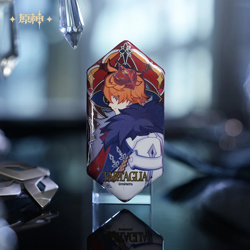 Original Abzeichen Genshin Imapc Tartaglia Arlecchino Wanderer Pierro Weißblech Brosche Ornament Puppe Zubehör Anime Spiel Spielzeug Kind