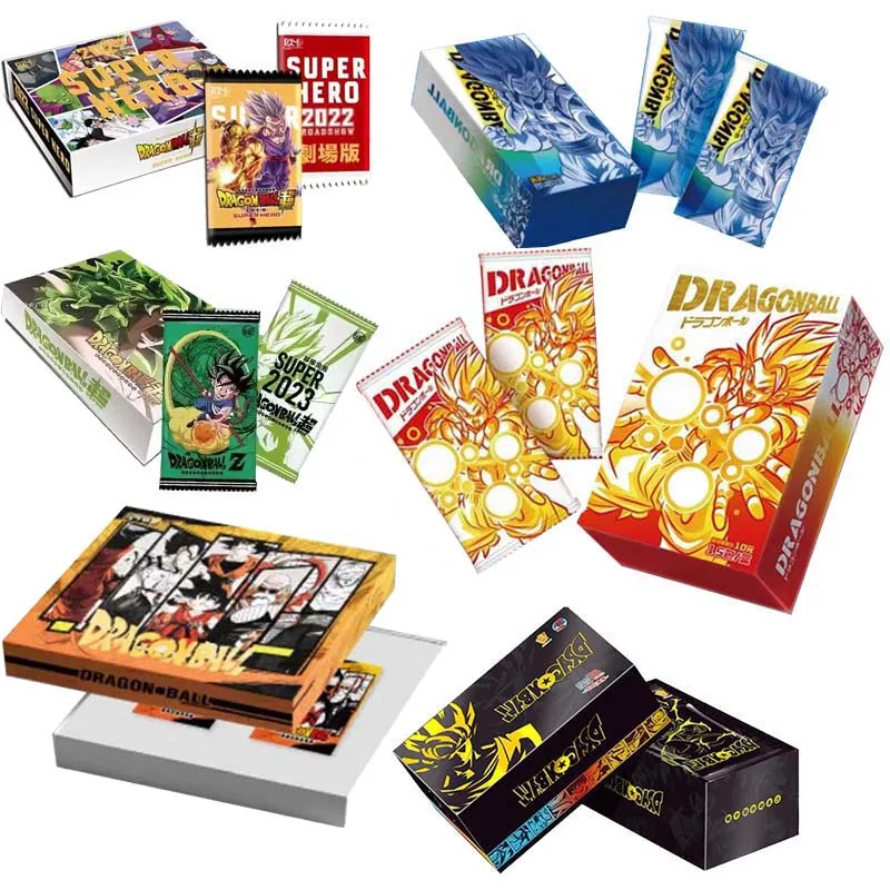 

12 BOX Dragon Ball Cards Japanese Anime Collection Cards Son Goku Bronzing SP SSR Gold Card Edition Anime Character Cards