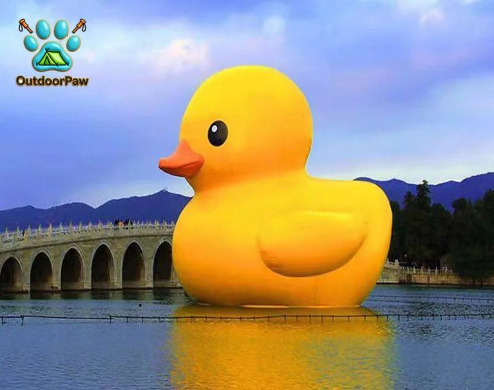 Fixed big yellow duck, water inflatable Hong Kong big yellow duck