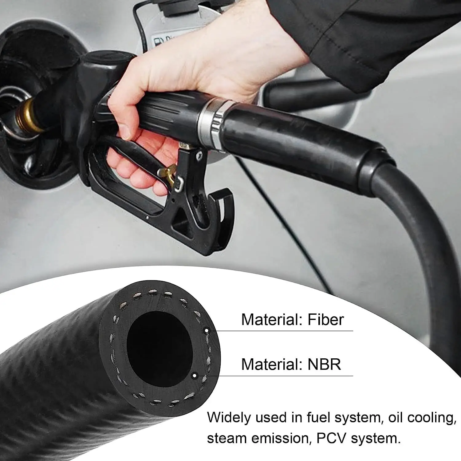 Hochwertiger 5/8" NBR EFI Kraftstoffeinspritzschlauch für Biodiesel Heizöl Fett Diesel Benzin