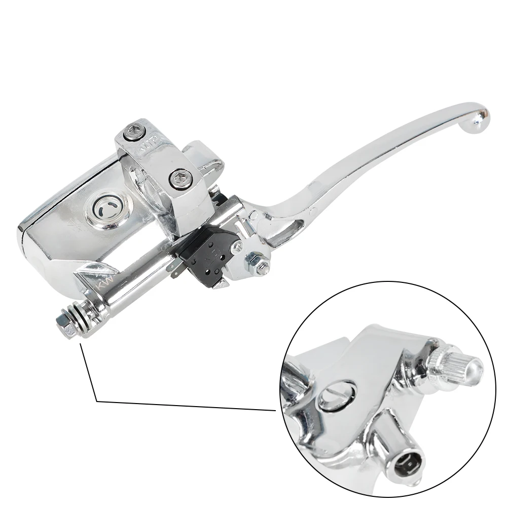 Aluminum Alloy Chrome 1 inch 25mm Left Clutch Lever and 1