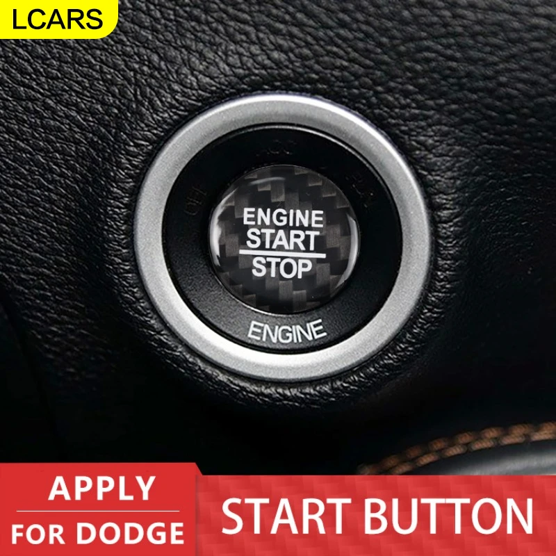

LCARS-Carbon Fiber Car Start Button Sticker Applicable to Dodge: Challenger Challenger SRT Charger Durango Jeep: Compass