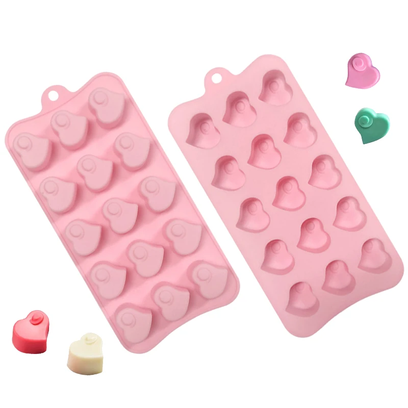 Love Chocolate Silicone Mold 15in1 DIY Creative Chocolate Candy Pudding Mould Jelly Ice Lattice Food Grade Silicone Baking Tools