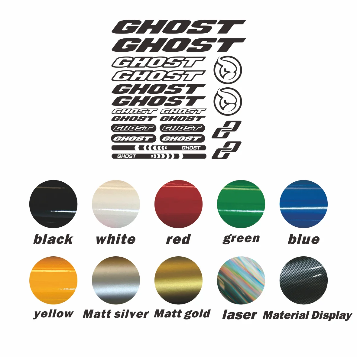 

2PCS GHOST Bicycle Frame Vinyl Stickers | For Road Bikes, Mountain Bikes & More | Decorative Bike Decals