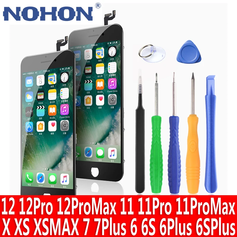 NOHON LCD Display Screen For iPhone 11 Pro MAX 12 6 6S 7 8 Plus X XS Replacement 3D Touch Digitizer Assembly Mobile Phone LCDs