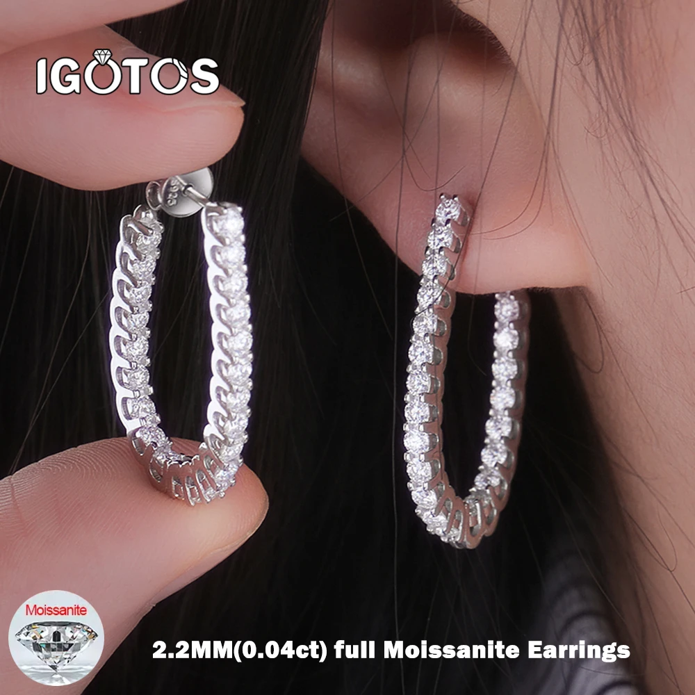 

Все серьги с муассанитом для женщин, серьги из стерлингового серебра 925 пробы, выращенные в лаборатории бриллианты с ювелирными изделиями GRA, роскошный подарок, рождественские серьги