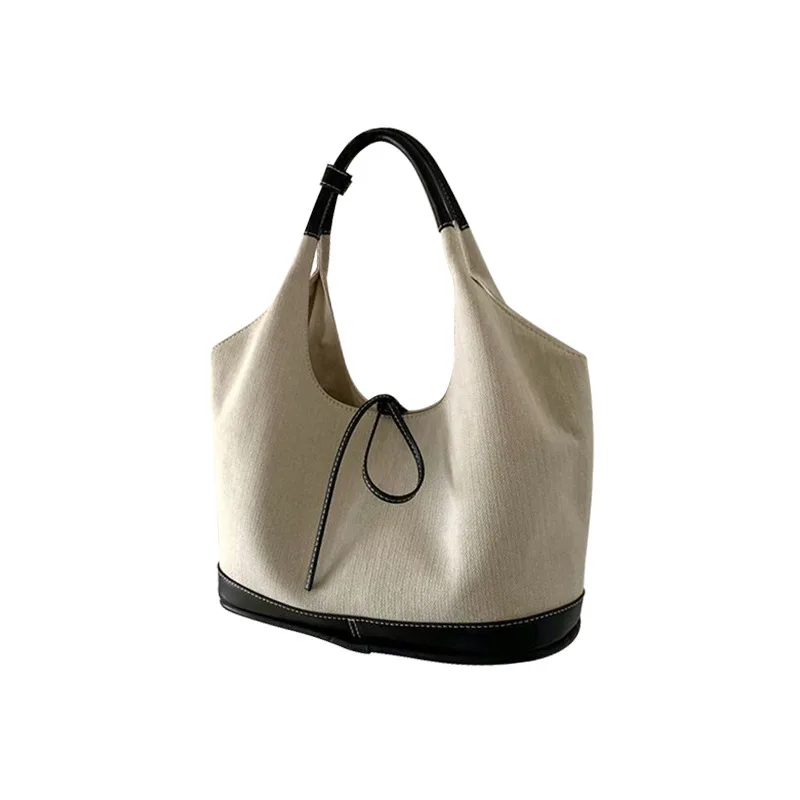 الكورية سعة كبيرة حمل حقيبة المرأة اللحوم تشن ويترم جديد القوس المتخصصة قماش الكتف حقيبة الإبط