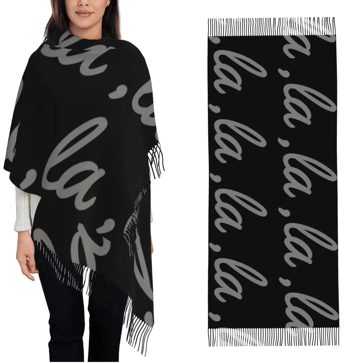 Kamala Harris Comma La Shawls Wraps for Ladies Winter Long Soft Scarf 2024 President Pashmina Tassel Scarves