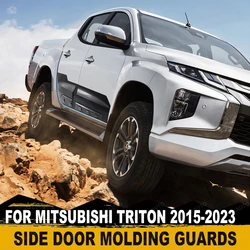 Car Side Door Molding Body Cladding Guard For Mitsubishi Triton L200 2015-2018 2019-2023 Black Double Cab Pickup Truck Accessori