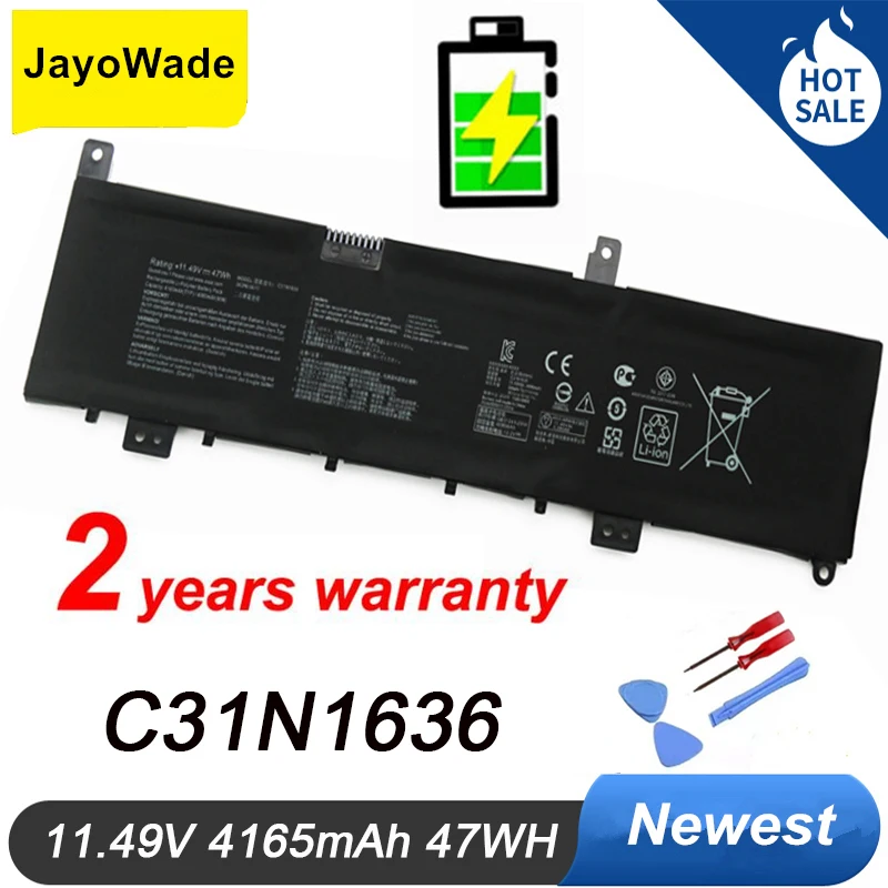 

47WH C31N1636 Laptop Battery For N580VN N580VD NX580V X580V X580VN X580GD N580GD X580VD N580VD NX580VD7300 NX580VD7700 C31N1636