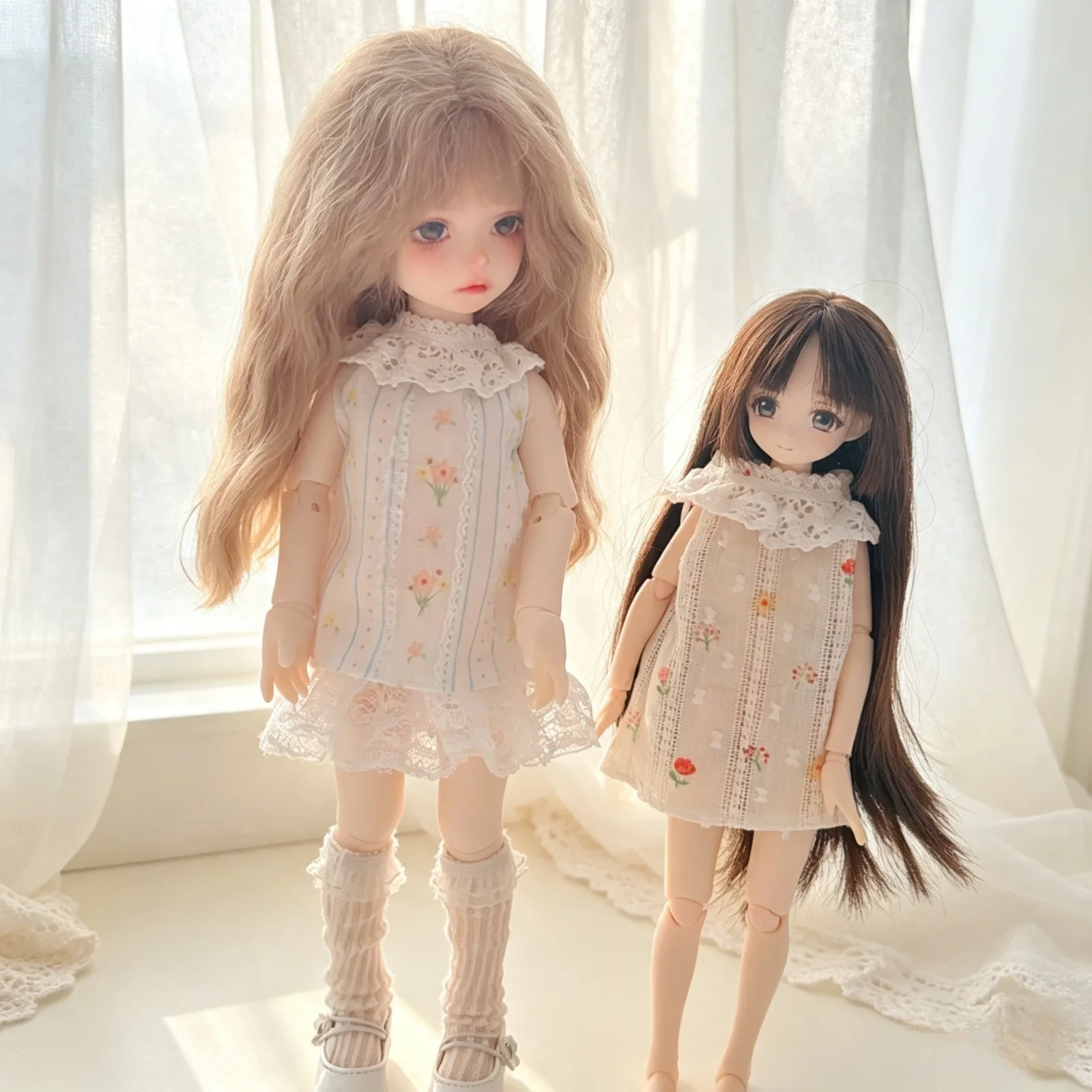 1/6 Azone Doll Clothes Accessories Sweet Floral Dress With Lace Collar Small Fresh Style Dress For OB22/OB24 Azone DIY Dress Up