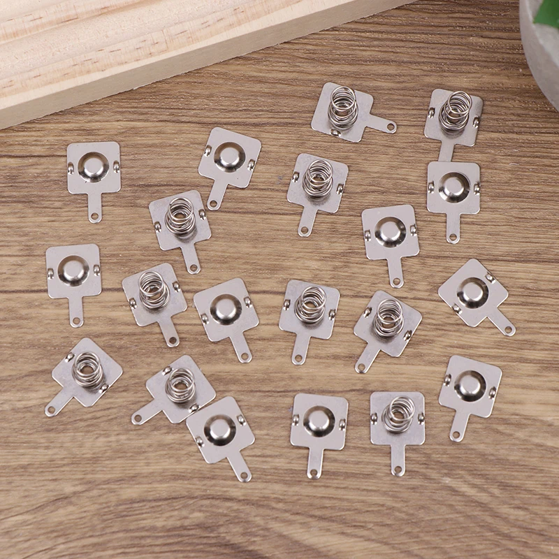 5Set 12MMx12MM - + Replacement Metal Batteries Spring Contact Plate Silver Unidirectional Slot For AA Battery Case~