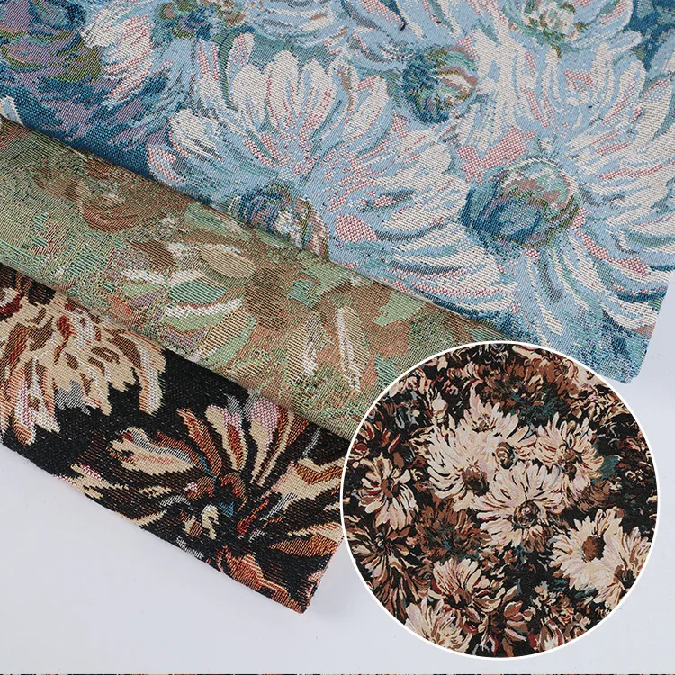 

Картина маслом Стиль Цветочная пряжа Окрашенная жаккардовая ткань Одежда Подушки для багажа Декоративная швейная ткань