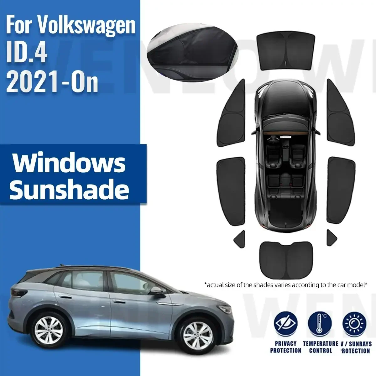 

Для Volkswagen VW ID.4 ID4 2021 2022 2023 2024 полное покрытие автомобильный солнцезащитный козырек переднее ветровое стекло занавеска заднее боковое стекло Солнцезащитный козырек