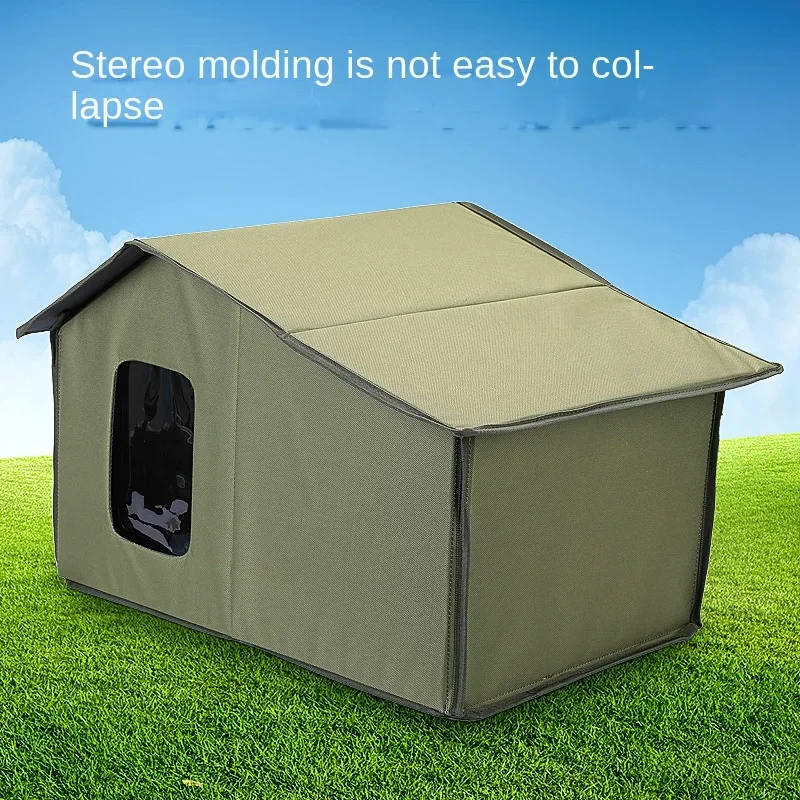 Waterproof Pet Shelter Foldable Warm Cat House For Outdoor Cats Cat Bed Cats Dogs Shelter Weatherproof Cat Cave Keep Warm