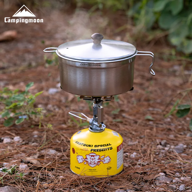 campingmoon-スノーポット、ステンレス製で厚みのあるキャンプ用麺鍋、持ち運び可能なスープ鍋、多機能蒸し鍋-s371
