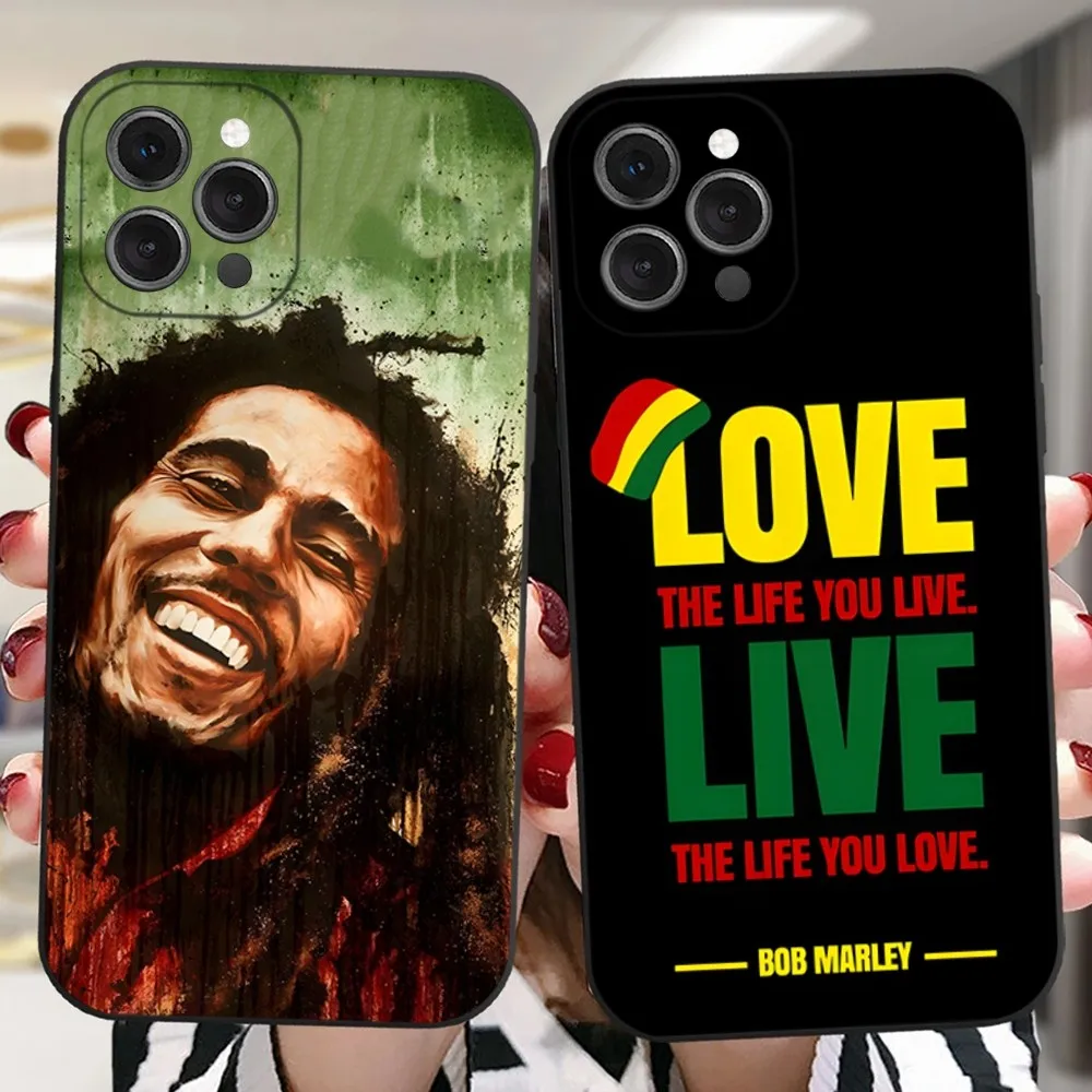 Bob Marley Rasta Lion Phone Case For iPhone 16,15,14,13,12,11 Plus,Pro,Max,XR,XS,X,7,8 Plus,SE,Mini Silicone Soft