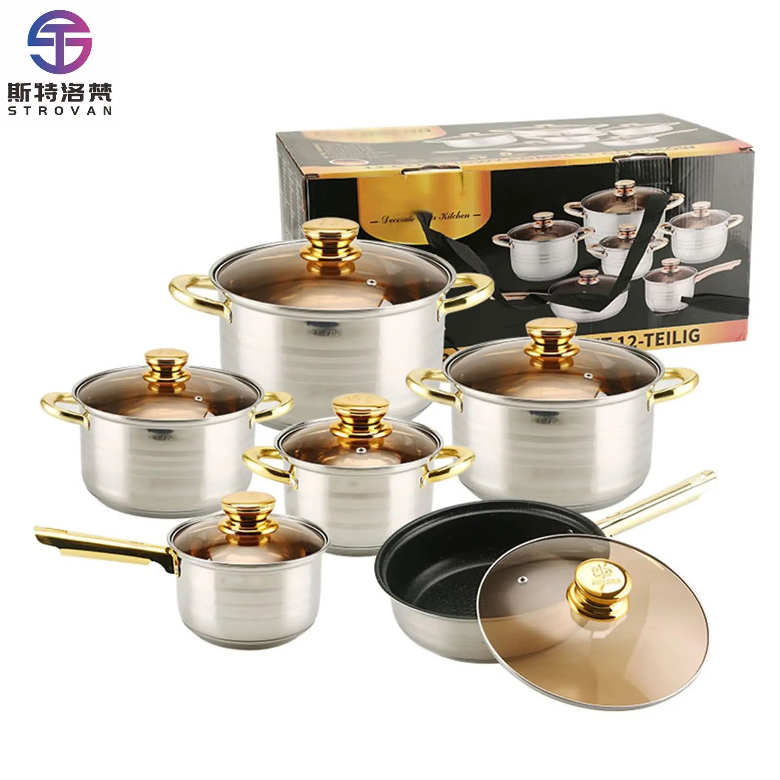

Kitchen Restaurant Supply Nonstick Cookware Set with Professional Pots Saucepans and Pans