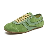 German Training Shoes Women 2026 New Genuine Leather Women Sneakers Flat Lace-up Retro Large Size Forrest Gump Shoes Women - Image 2