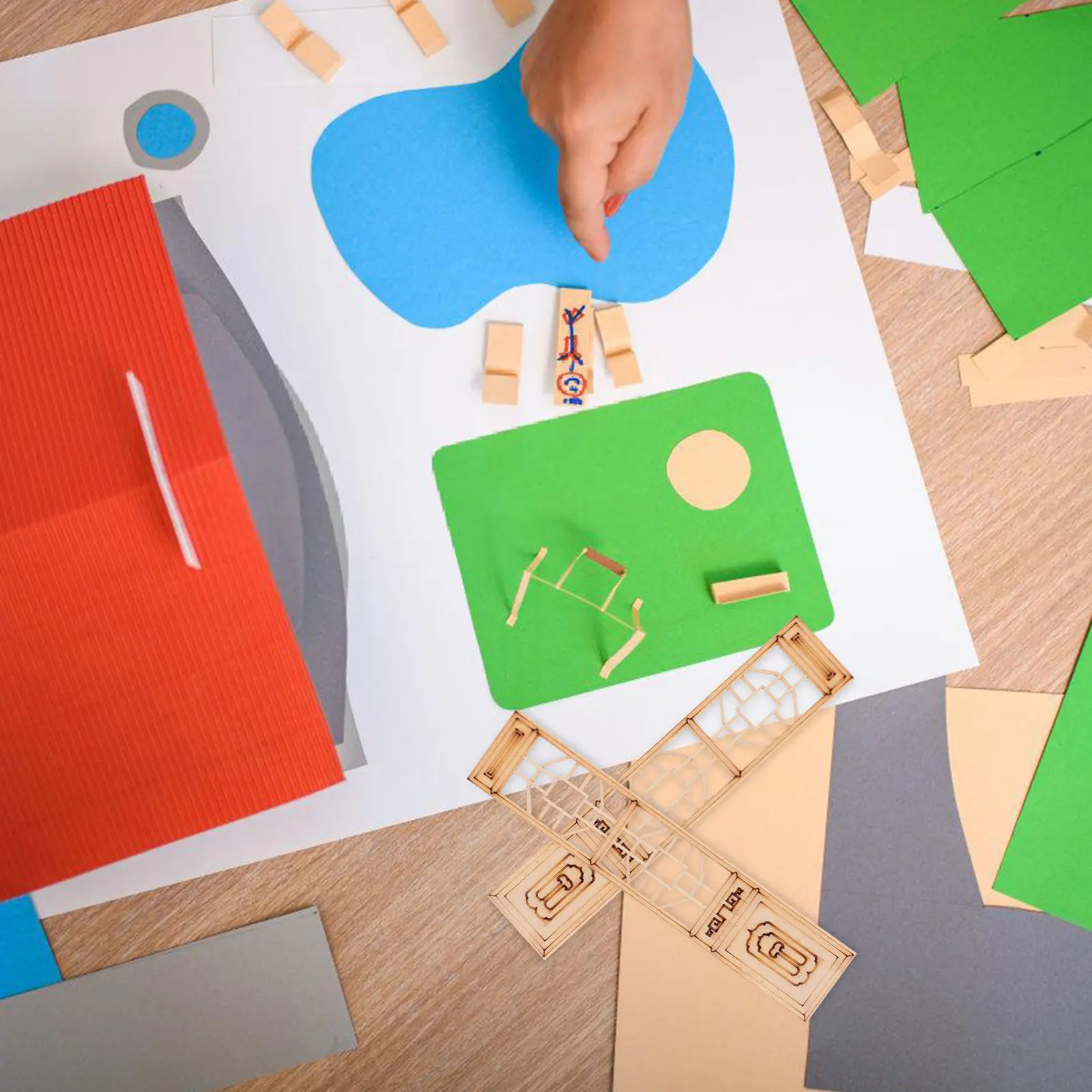 

10Pcs Wood Screen Miniatures Clear Texture Elegant Design for Dollhouse Accessories Miniature Furniture Decorative Scene Decors