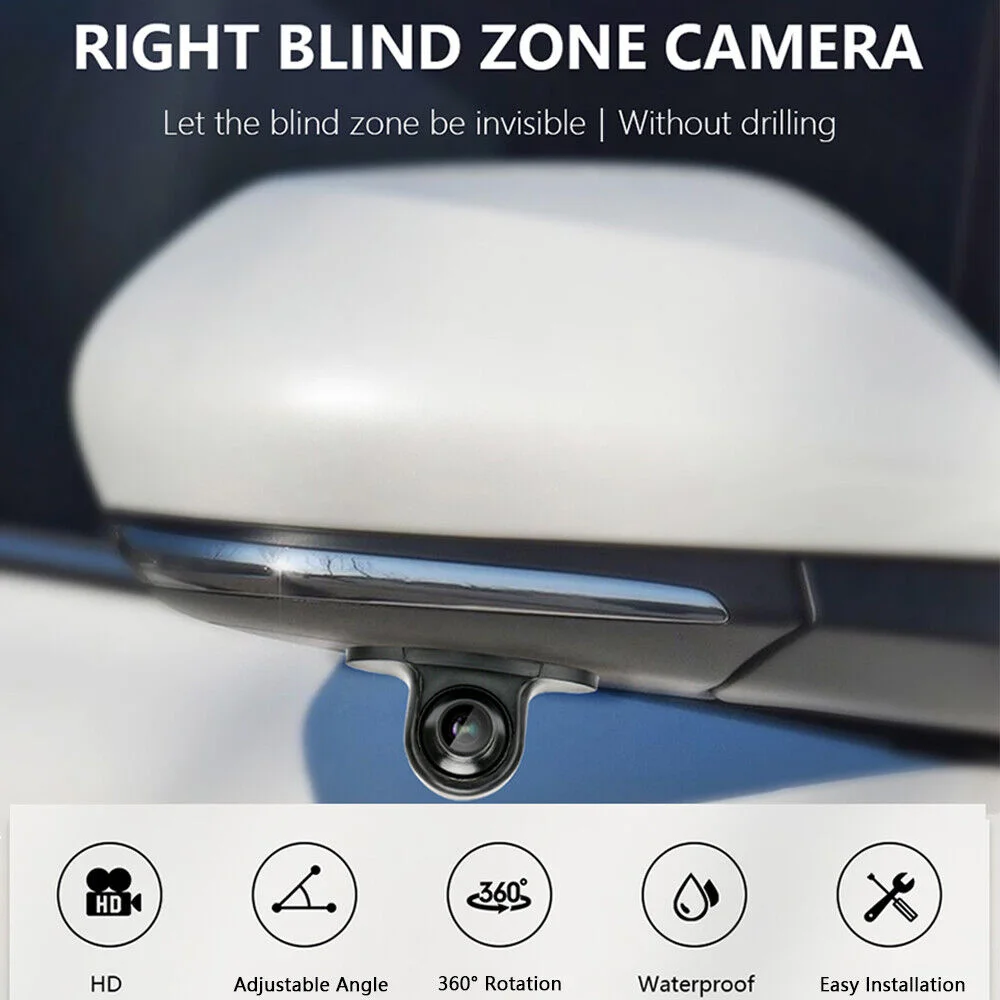 NEW 360° Mini Car Side Mirror Camera CCD CMOS Night Vison HD Blind Spot Camera Reversing Car Parking Monitor Waterproof